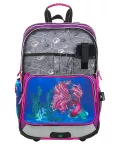 Dívčí školní batoh pro prvňáčky v setu s penálem a sáčkem Bagmaster Galaxy 9 C
