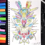 Sada popisovačů UNI Posca PC-1M, 0,7 - 1 mm, pastelové barvy (8 ks)