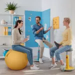 Ergonomický sedací míč Leitz ERGO Cosy 65cm, teplá žlutá